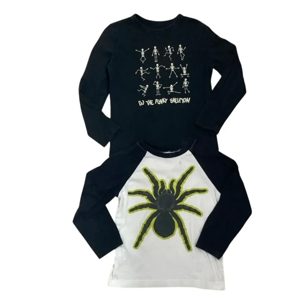 Gap Kids & Gymboree Halloween Tee Bundle - Skeleton Spider 5/6 Small